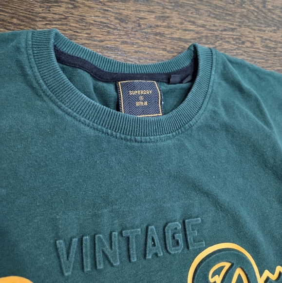 Superdry Premium Green Tee with Yellow Logo Sz.XXL - Picture 3 of 10